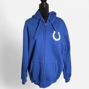 Indianapolis Colts Blue zip up Sherpa hoodie with logos